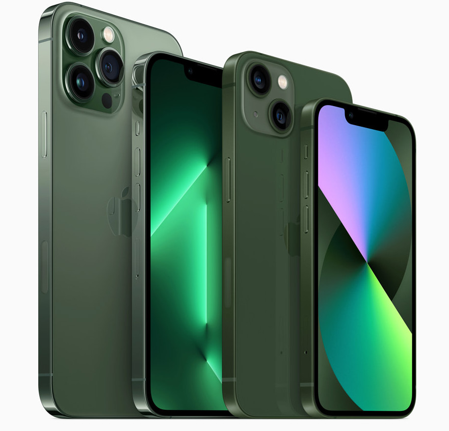 iPhone 13 and iPhone 13 Pro series green colour variants