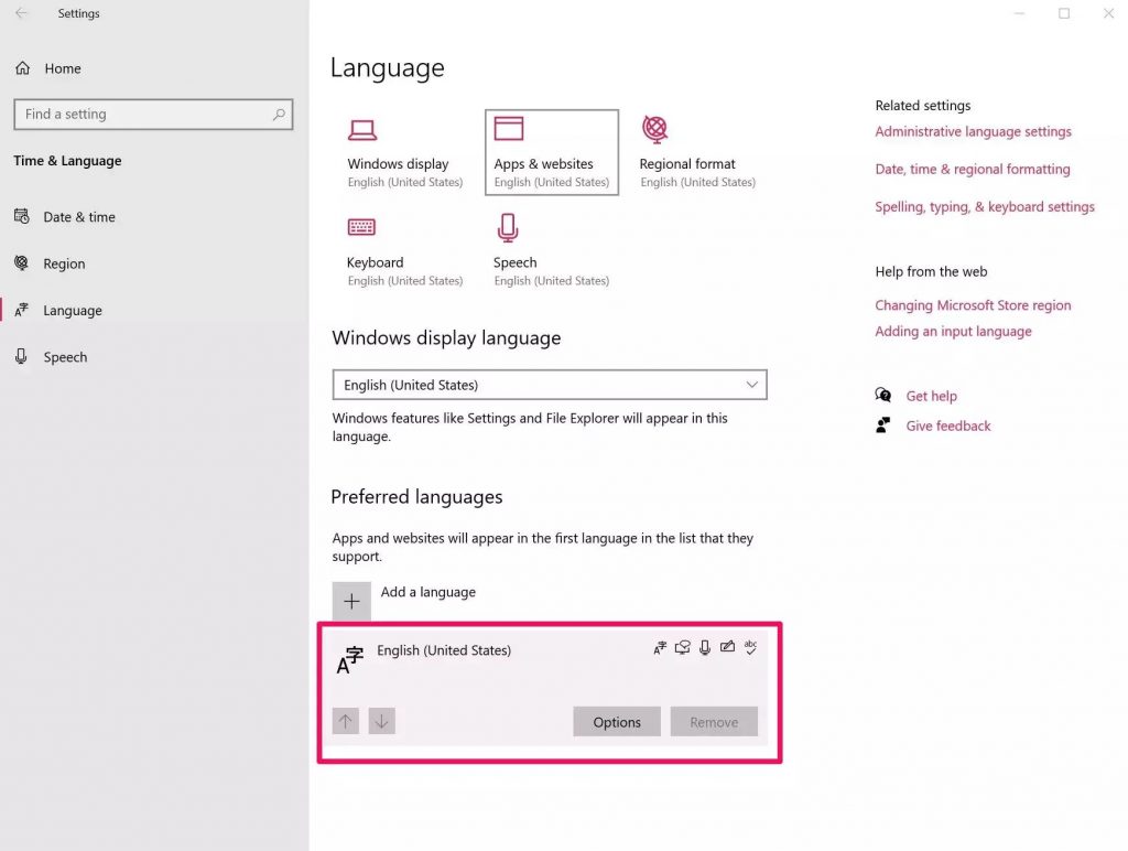 Steps to change Language layout on windows laptop