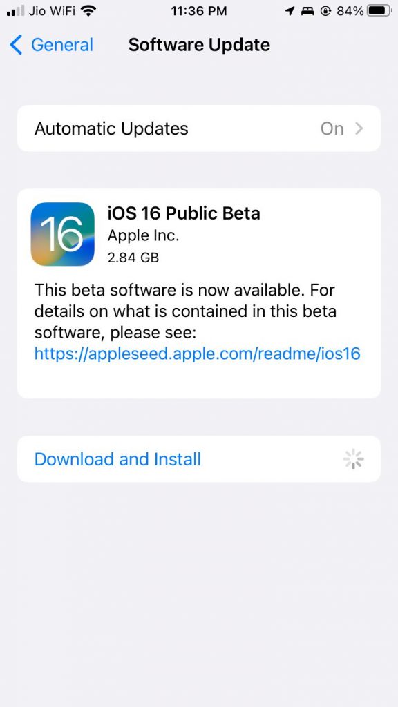 iOS 16 Public Beta Update