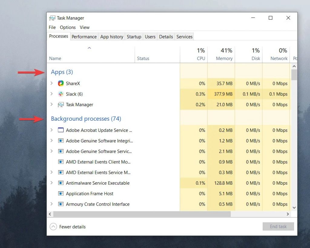 Slow Laptop Reasons: Close Background Tasks From Task Manager