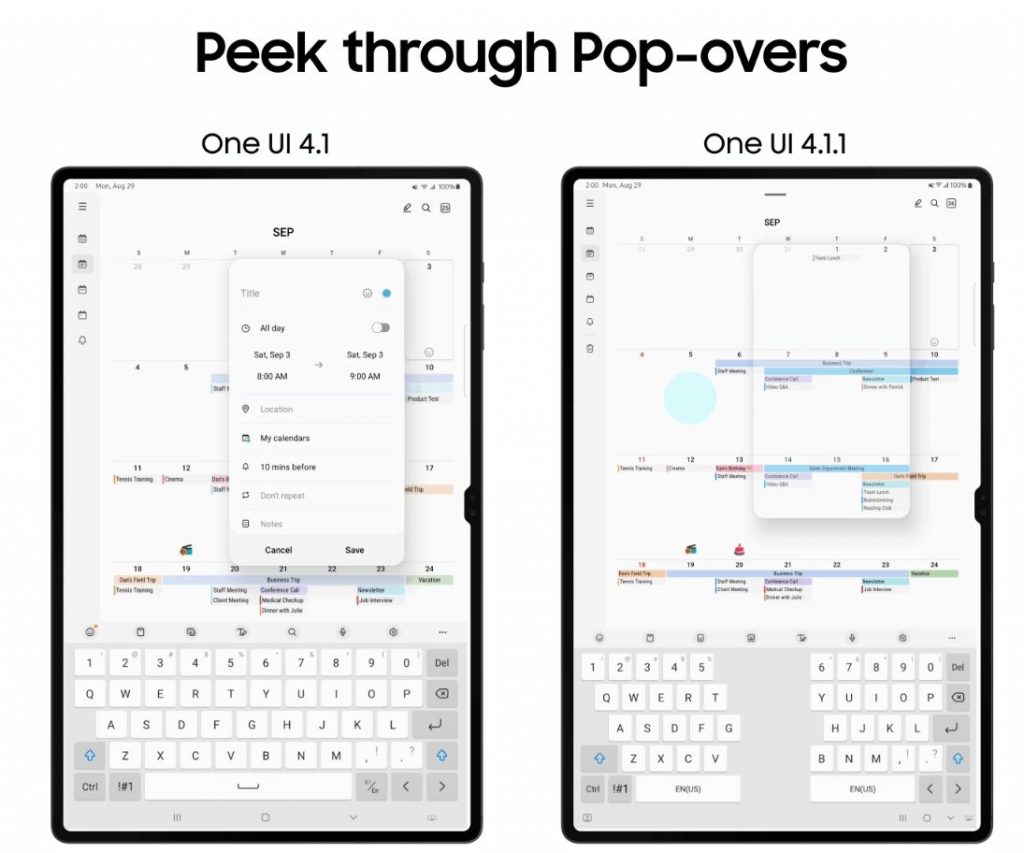 Peek Through Apps One UI 4.1