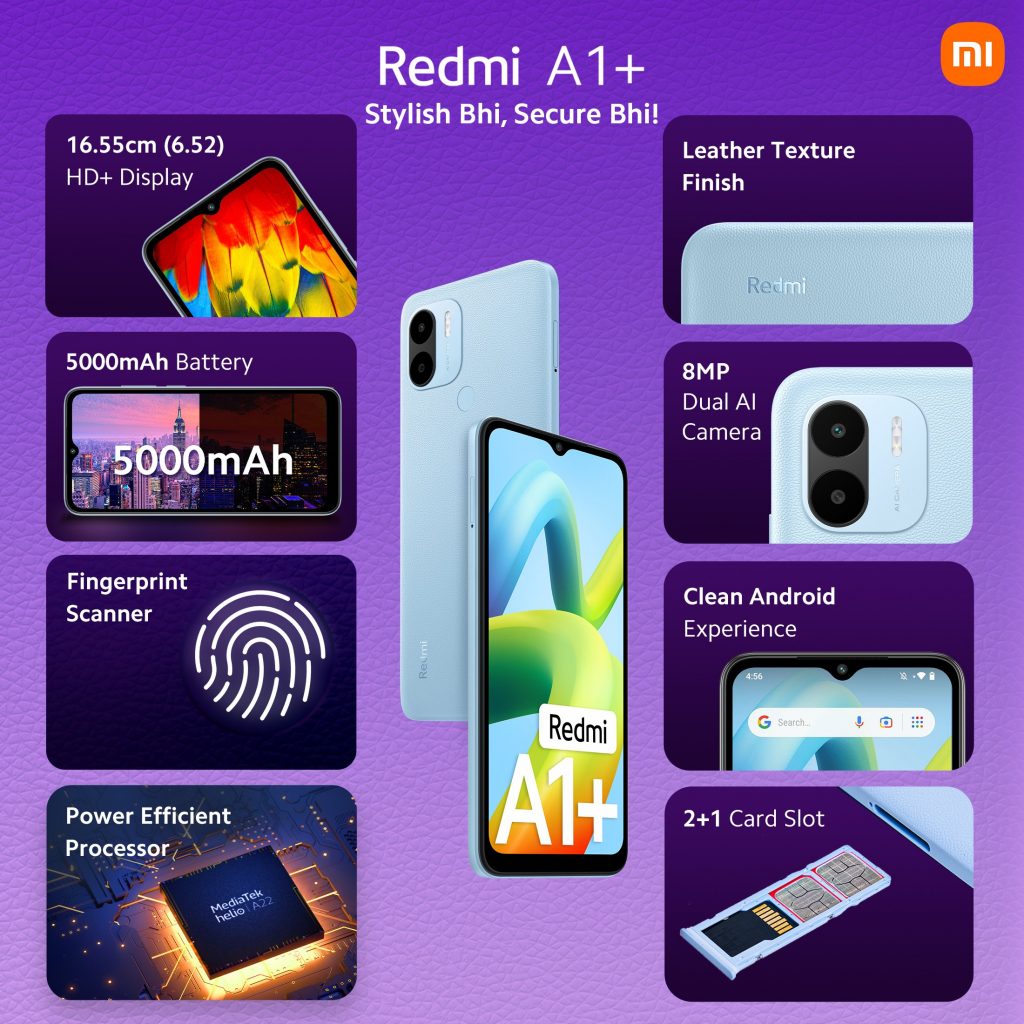 specs of redmi a1